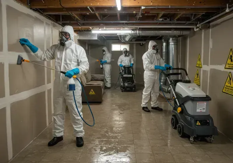 Basement Moisture Removal and Structural Drying process in White Sulphur Springs, MT